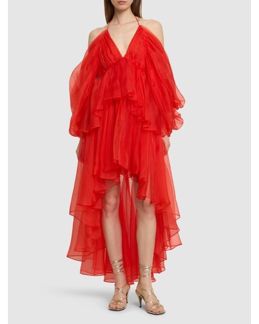 Robe courte en tulle de soie tranquility Zimmermann en coloris Red