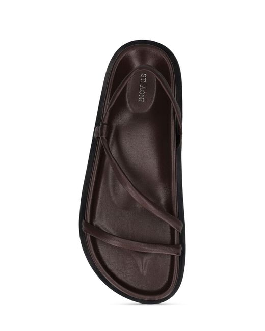 St. Agni Brown 25mm Twist Leather Sandals