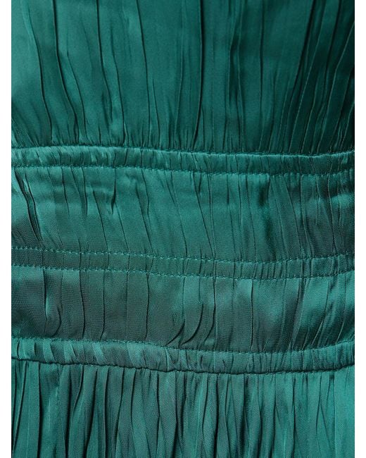 Robe longue en satin à plis delia Ulla Johnson en coloris Green