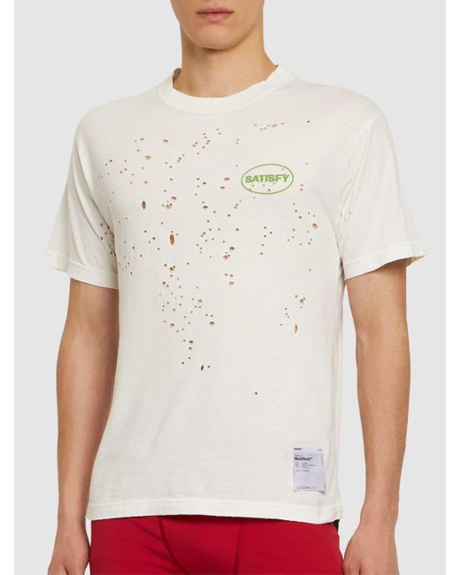 Camiseta de algodón Satisfy de hombre de color White