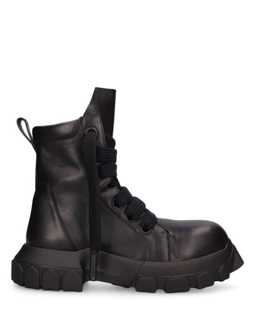 Rick Owens Black Jumbolaced Bozo Tractor Leather Boots for men