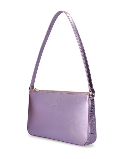 Christian Louboutin Purple Loubila Laminated Leather Shoulder Bag