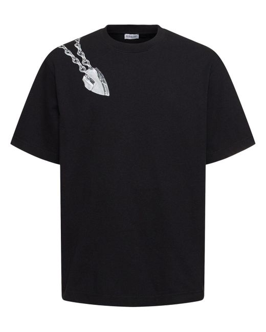 Camiseta de algodón estampada Burberry de hombre de color Black