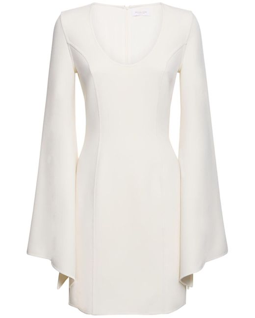 Vestido de crepé de lana con manga abierta Michael Kors de color White