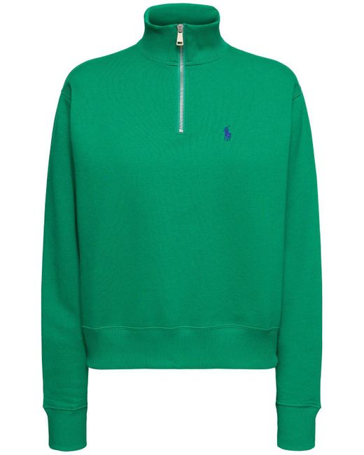 Polo Ralph Lauren Green Sweatshirt Aus Baumwollmischung
