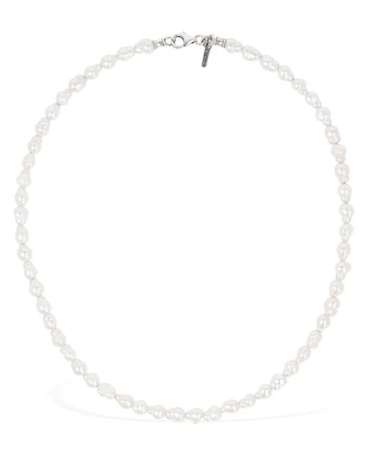 Emanuele Bicocchi White Baroque Pearl Collar Necklace for men