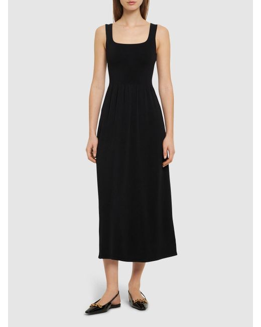 Matteau Black Classic Viscose Blend Knit Maxi Dress