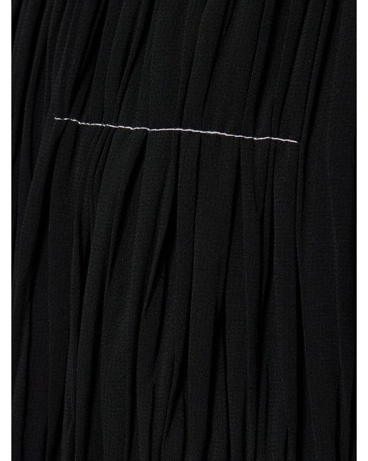 MM6 by Maison Martin Margiela Black Pleated Long Skirt