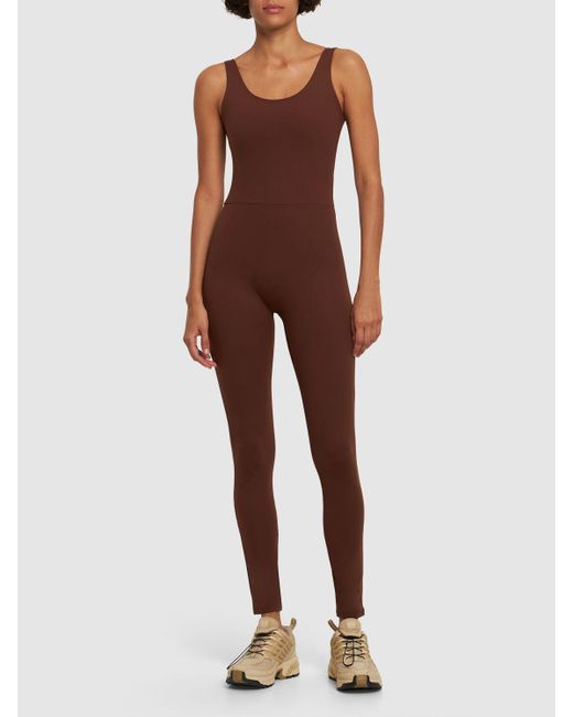 GIRLFRIEND COLLECTIVE Brown Nahtloser Overall "the Scoop Back"