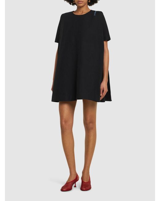 Marni Aラインコットンカディミニドレス Black
