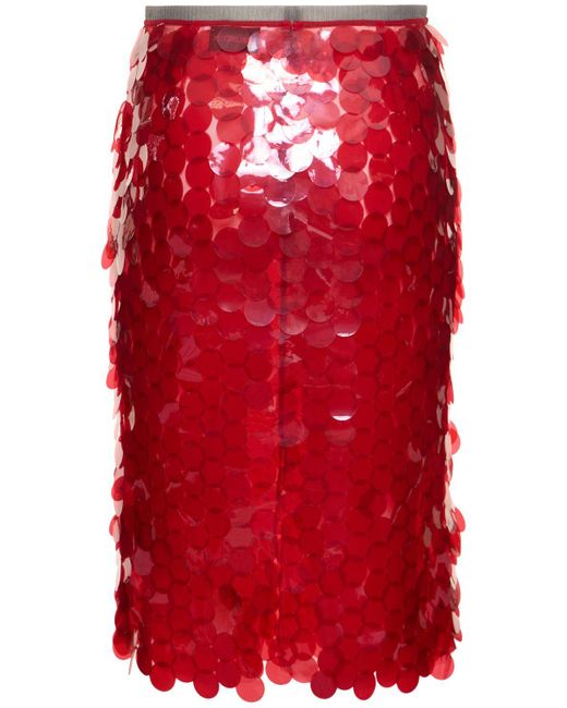 16Arlington Delta スパンコールスカート Red