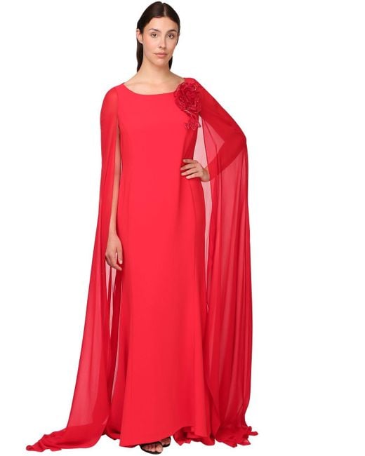 Marina Rinaldi Red Langes Kleid Aus Jerseykrepp