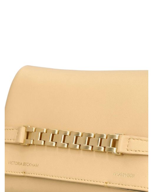 Victoria Beckham Natural Mini Chain Leather Pouch W/strap