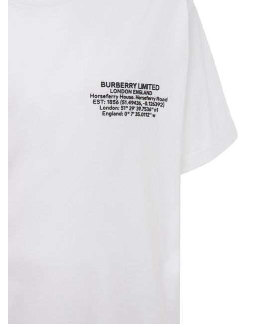 Burberry Logo Print Cotton Jersey T-shirt in White for Men | Lyst