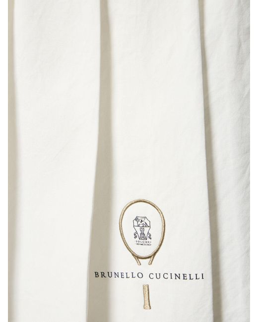 Brunello Cucinelli White Pleated Mini Skirt