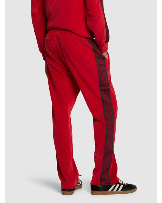 Pantaloni in velour con logo di Needles in Red da Uomo