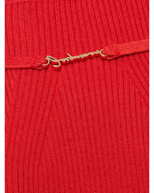 Jacquemus Red Sierra Viscose-blend Knit Midi Dress