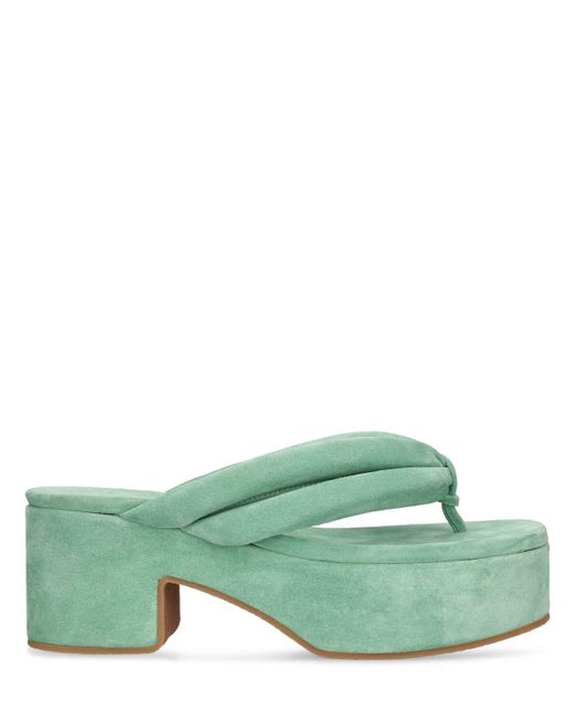 Dries Van Noten Baby レザートングサンダル 60mm Green