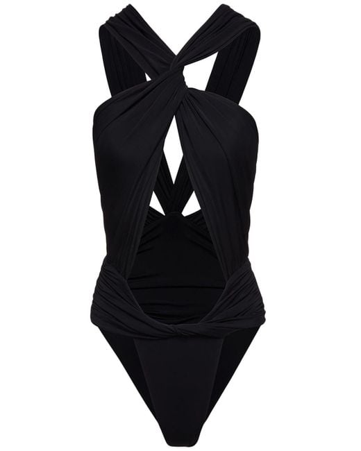Magda Butrym Jersey One Piece Swimsuit W/ Cutouts in Black | Lyst