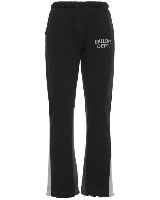 GALLERY DEPT. Black Logo Flared Cotton Sweatpants for men