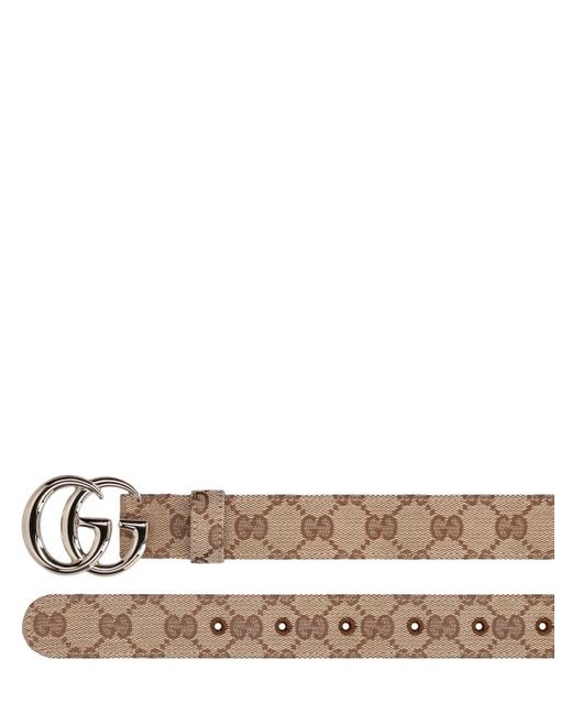 Gucci Metallic 30mm Breiter Canvasgürtel "gg Marmont"