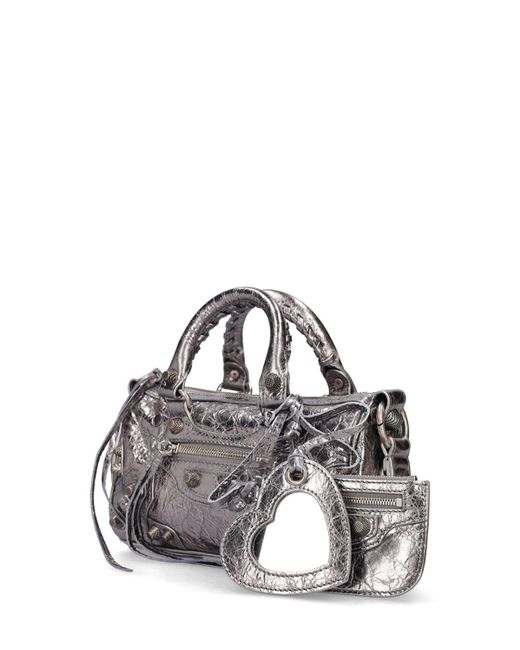 Balenciaga Metallic Mini Le Cagole Leather Duffle Bag