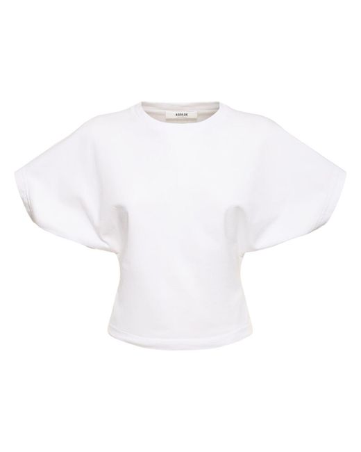 T-shirt britt in jersey di cotone di Agolde in White
