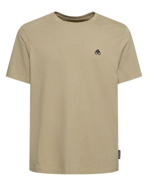 T-shirt satellite in cotone di Moose Knuckles in Natural da Uomo