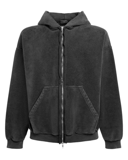 Sweat-shirt zippé en coton à capuche inside-out Balenciaga pour homme en coloris Black