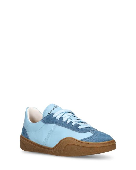 Acne Blue Bars Leather Sneakers