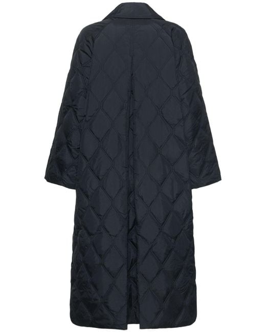 Cappotto in nylon ripstop trapuntato di Ganni in Black