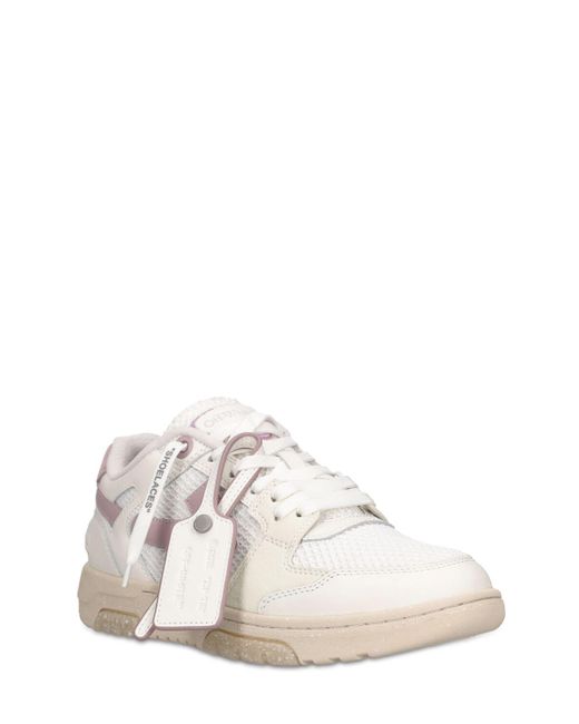 Off-White c/o Virgil Abloh Pink 20mm Slim Out Of Office Leather Sneakers