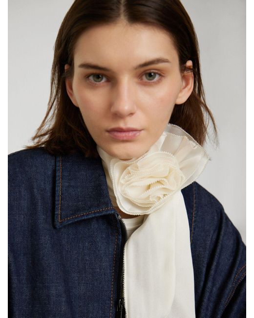 Zimmermann White Flower Neck Scarf