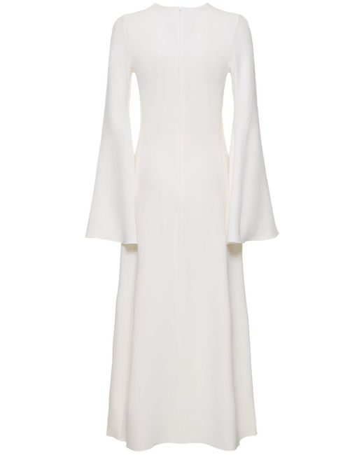 Giambattista Valli White Crepe Long Sleeve Maxi Dress