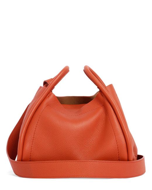 Max Mara Marineshould Leather Shoulder Bag in Orange | Lyst