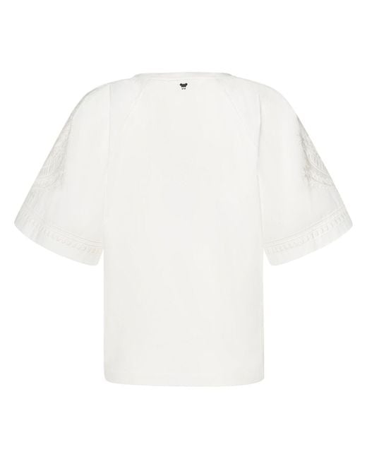 Top livorno in jersey di cotone con ricamo di Weekend by Maxmara in White