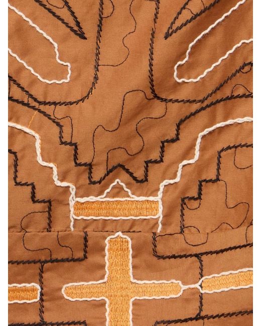Johanna Ortiz Brown Minirock Aus Baumwolle "camel Ayahuma"