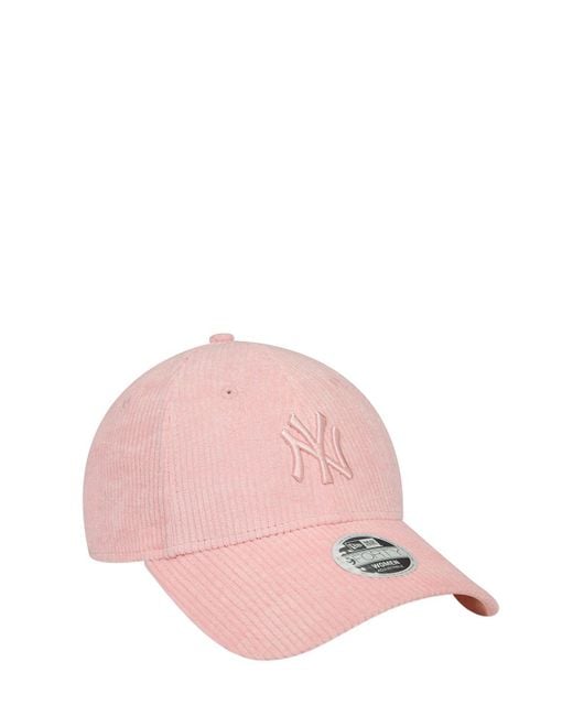 Casquette ny yankees female summer cord 9forty KTZ en coloris Pink
