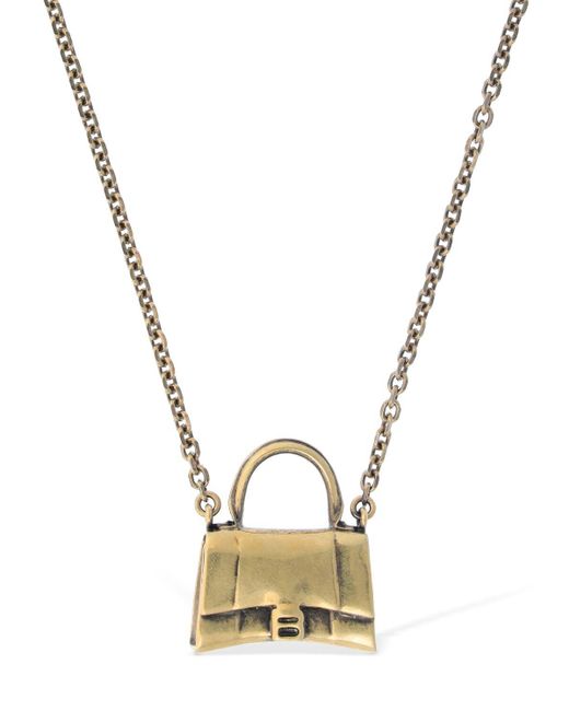 Balenciaga Bag Brass Necklace in Gold (Metallic) | Lyst Australia