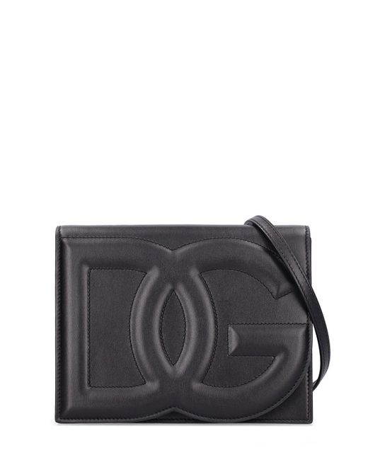 Dolce & Gabbana Dg Logo Leather Shoulder Bag in Black | Lyst