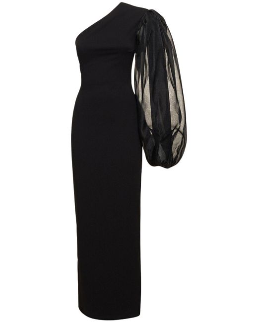 Vestito hudson in crepe e organza di Solace London in Black