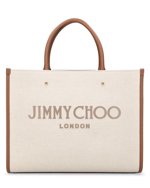 Jimmy Choo Natural Avenue M Recycled Cotton Tote Bag