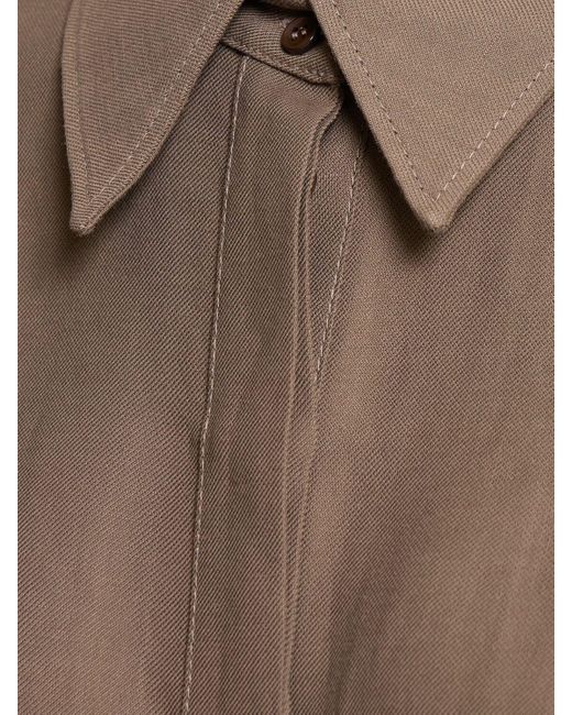 Brunello Cucinelli リネンブレンドツイルシャツドレス Brown