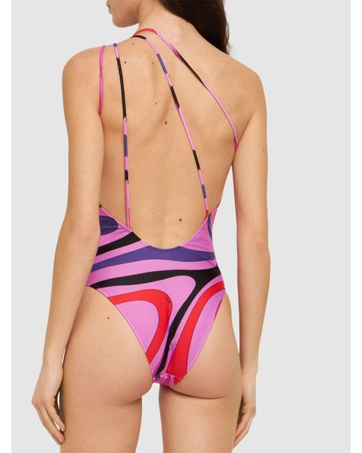 Emilio Pucci Pink Printed Lycra One Piece Swimsuit