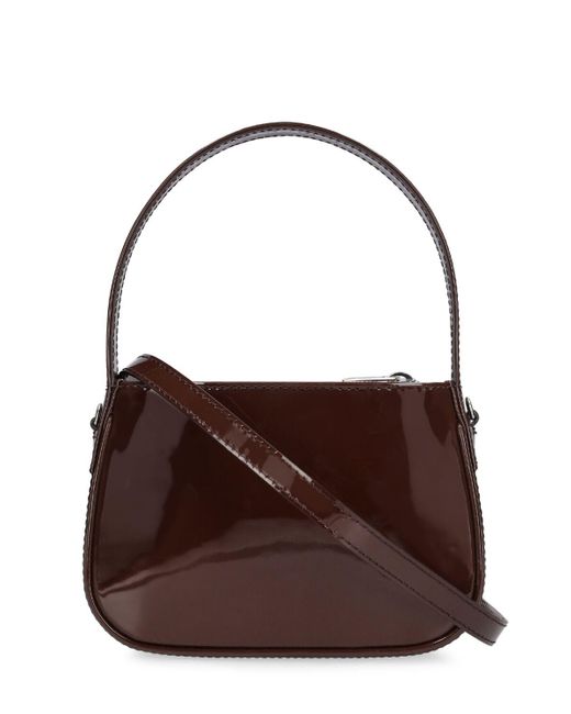 Blumarine Brown Patent Leather Top Handle Bag