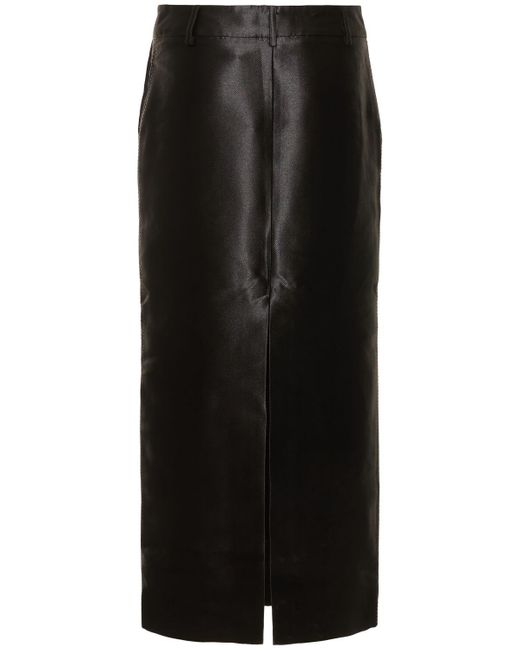 ROTATE BIRGER CHRISTENSEN Black Embellished Viscose Blend Maxi Skirt