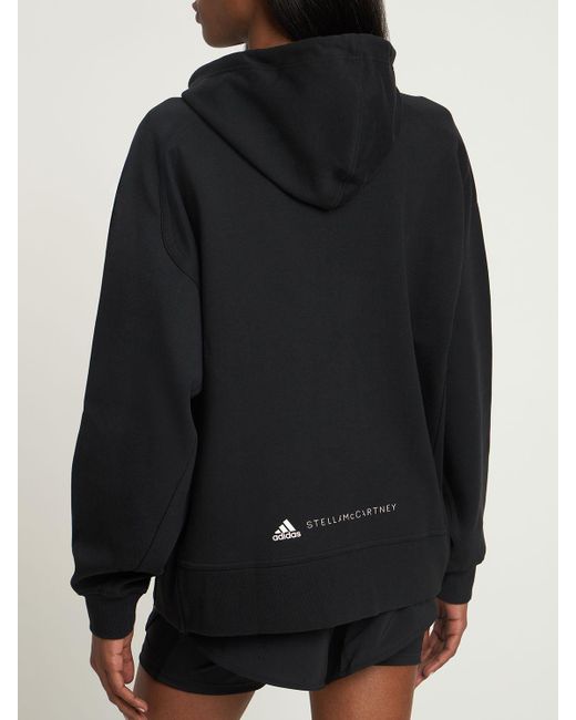 Adidas By Stella McCartney Black Kapuzenjacke mit Logo-Print