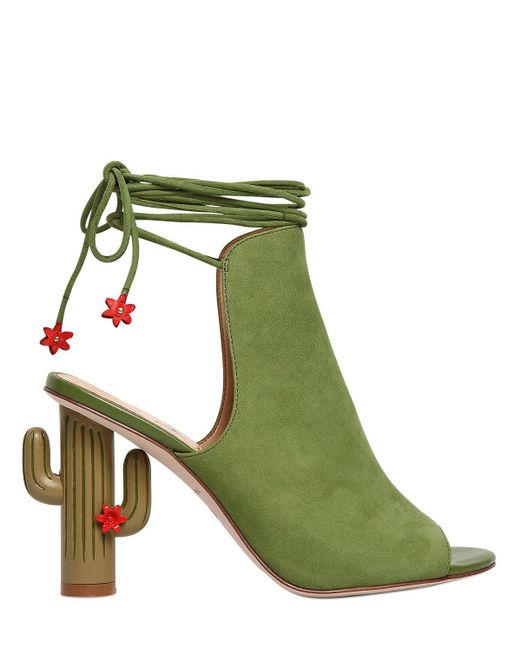 Katy Perry Green 100mm Saguaro Cactus Suede Sandals
