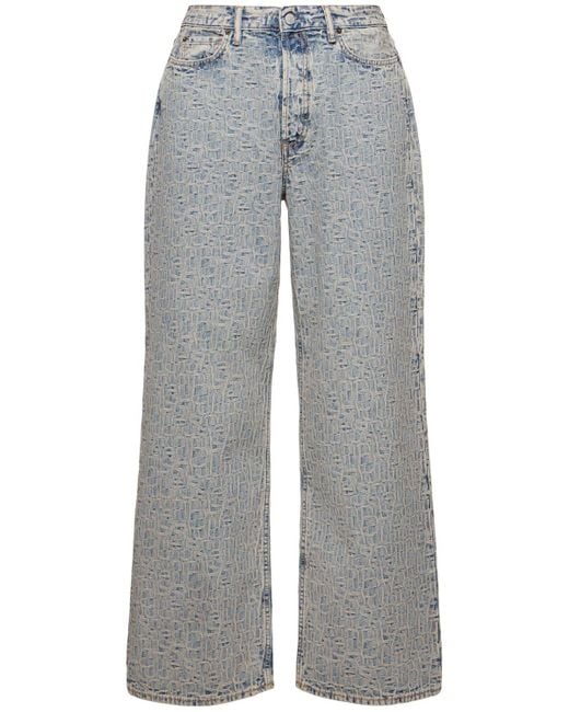 Acne Gray Monogram Cotton Denim Jeans for men