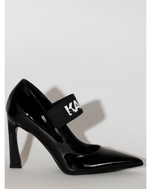 Escarpins En Cuir Verni "veneto" 100 Mm Karl Lagerfeld en coloris Black